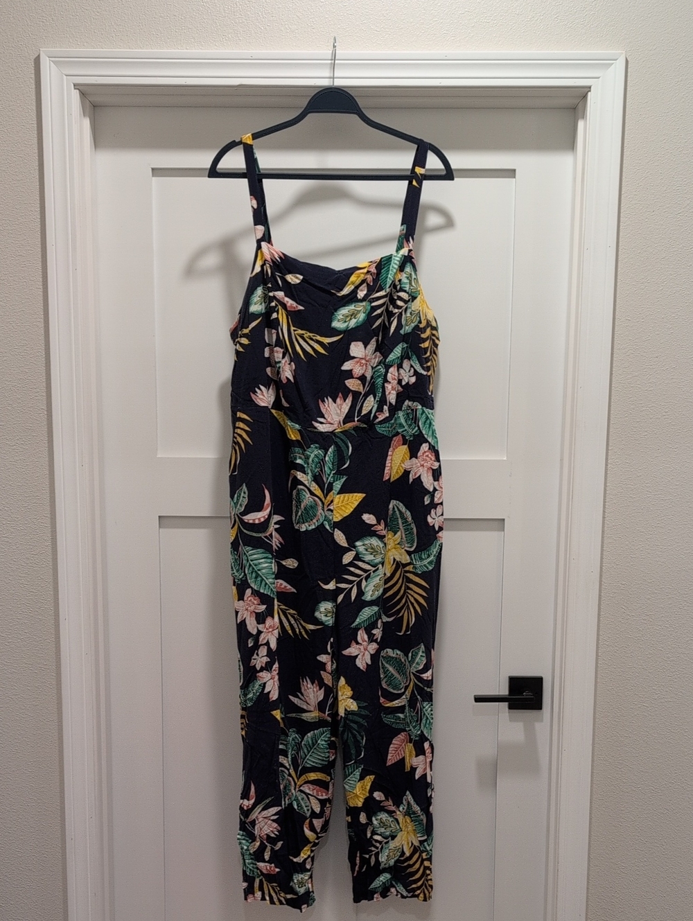 Floral Tropical Black Jumpsuit Dress